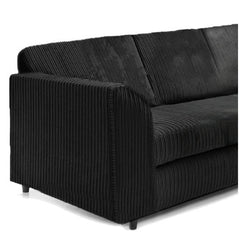 Hannah Jumbo Cord Full Back 2c2 Corner Sofa Black