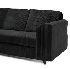 Hannah Jumbo Cord Full Back 2c2 Corner Sofa Black