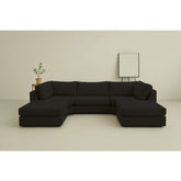 Bishop Full Back Large Jumbo cord U shaped Sofa