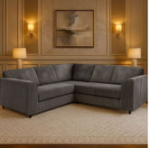 Hannah Jumbo Cord Full Back 2c2 Corner Sofa Grey