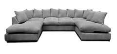 CAMBRIDGE U Shape Jumbo Cord Fabric Scatter Back Sofa