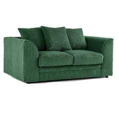 Hannah Jumbo Cord Scatter Back 2 Seater Sofa Green