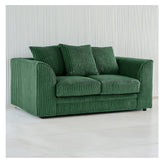 Hannah Jumbo Cord Scatter Back 2 Seater Sofa Green