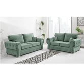 Chingford Plush Velvet Full Back 3+2 Seater Sofa Set