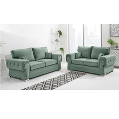 Chingford Plush Velvet Full Back 3+2 Seater Sofa Set