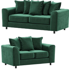 Arizona Plush Velvet 3+2 Seater Sofa Set Green