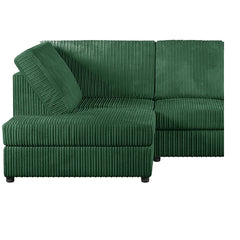 Hannah Jumbo Cord Full Back 4 Seater Left Hand Facing Corner Sofa Green
