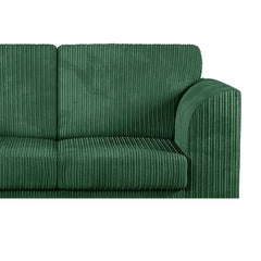 Hannah Jumbo Cord Full Back 4 Seater Left Hand Facing Corner Sofa Green