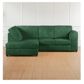 Hannah Jumbo Cord Full Back 4 Seater Left Hand Facing Corner Sofa Green