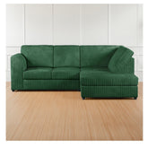 Hannah Jumbo Cord Full Back 4 Seater Right Hand Facing Corner Sofa Green