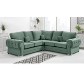 Chingford Plush Velvet Full Back 2c2 Corner Sofa