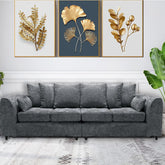Celestial 4 Seater Scatter Back Chenille Fabric Sofa Grey