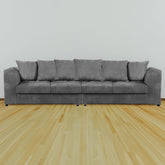 DYLAN 4 Seater Scatter Back Jumbo Cord Fabric Sofa Grey