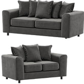 Arizona Plush Velvet 3+2 Seater Sofa Set Grey