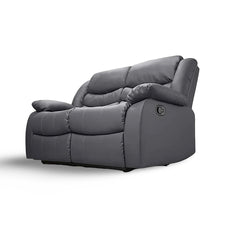 Roma Electric Leather Recliner 3+2 Seater Sofa Set Grey