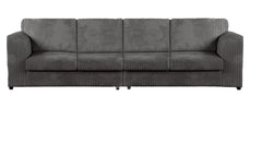 DYLAN 4 Seater Full Back Jumbo Cord Fabric Sofa Grey