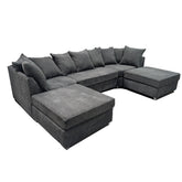 Bishop Scatter Back Large Jumbo cord U shaped Sofa