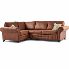 Oakland L Shaped 4 Seater Suede Leather Corner Sofa