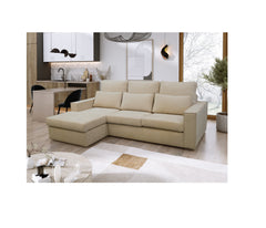 Soho Left Hand Facing Corner Sofa Luxe Chenille Fabric Beige