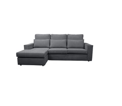 Soho Left Hand Facing Corner Sofa Luxe Chenille Fabric Grey