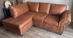 Brooklyn Suede Leather L Shape Corner Sofa