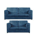 Hannah Jumbo Cord Full Back 3+2 Seater Sofa Suite Set Marine Blue