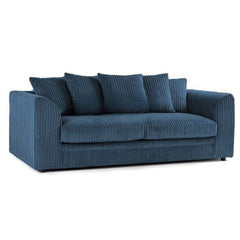 Hannah Jumbo Cord Scatter Back 3 Seater Sofa Marine Blue