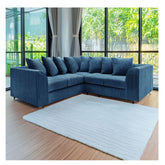 Hannah Jumbo Cord Scatter Back 2c2 Corner Sofa Marine Blue