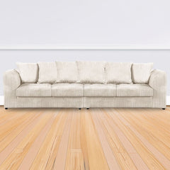 DYLAN 4 Seater Scatter Back Jumbo Cord Fabric Sofa Mink