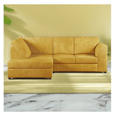 Hannah Jumbo Cord Full Back 4 Seater Left Hand Facing Corner Sofa Mustard
