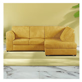 Hannah Jumbo Cord Full Back 4 Seater Right Hand Facing Corner Sofa Mustard