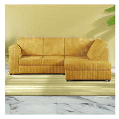 Hannah Jumbo Cord Full Back 4 Seater Right Hand Facing Corner Sofa Mustard