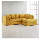 Hannah Jumbo Cord Scatter Back 4 Seater Right Hand Facing Corner Sofa Mustard
