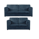 Hannah Jumbo Cord Full Back 3+2 Seater Sofa Suite Set Navy Blue