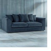 Hannah Jumbo Cord Scatter Back 3 Seater Sofa Navy Blue