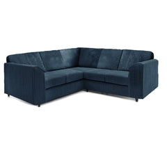 Navy Blue Jumbo Cord Corner Sofa Living Room Setup