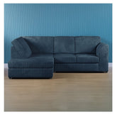 Hannah Jumbo Cord Full Back 4 Seater Left Hand Facing Corner Navy Blue