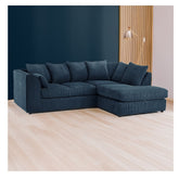 Hannah Jumbo Cord Scatter Back 4 Seater Right Hand Facing Corner Sofa Navy Blue
