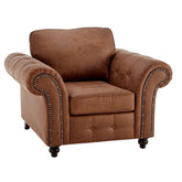 Oakland Tan Suede 1 Seater Sofa