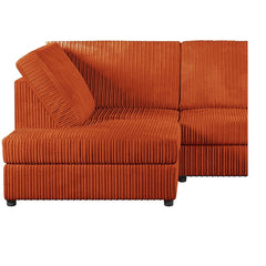 Hannah Jumbo Cord Full Back 4 Seater Left Hand Facing Corner Orange