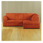 Hannah Jumbo Cord Full Back 4 Seater Right Hand Facing Corner Sofa Orange