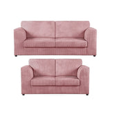 Hannah Jumbo Cord Full Back 3+2 Seater Sofa Suite Set Pink