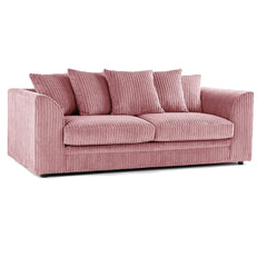 Hannah Jumbo Cord Scatter Back 3 Seater Sofa Pink