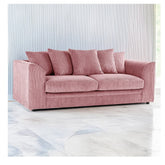 Hannah Jumbo Cord Scatter Back 3 Seater Sofa Pink