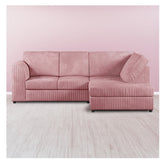 Hannah Jumbo Cord Full Back 4 Seater Right Hand Facing Corner Sofa Pink