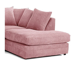 Hannah Jumbo Cord Scatter Back 4 Seater Right Hand Facing Corner Sofa Pink