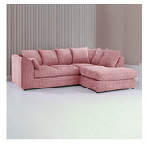 Hannah Jumbo Cord Scatter Back 4 Seater Right Hand Facing Corner Sofa Pink