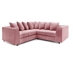 Hannah Jumbo Cord Scatter Back 2c2 Corner Sofa Pink