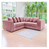 Hannah Jumbo Cord Scatter Back 2c2 Corner Sofa Pink