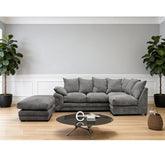 Rio Fernando Right Hand Facing Corner Sofa with removable Footstool Grey